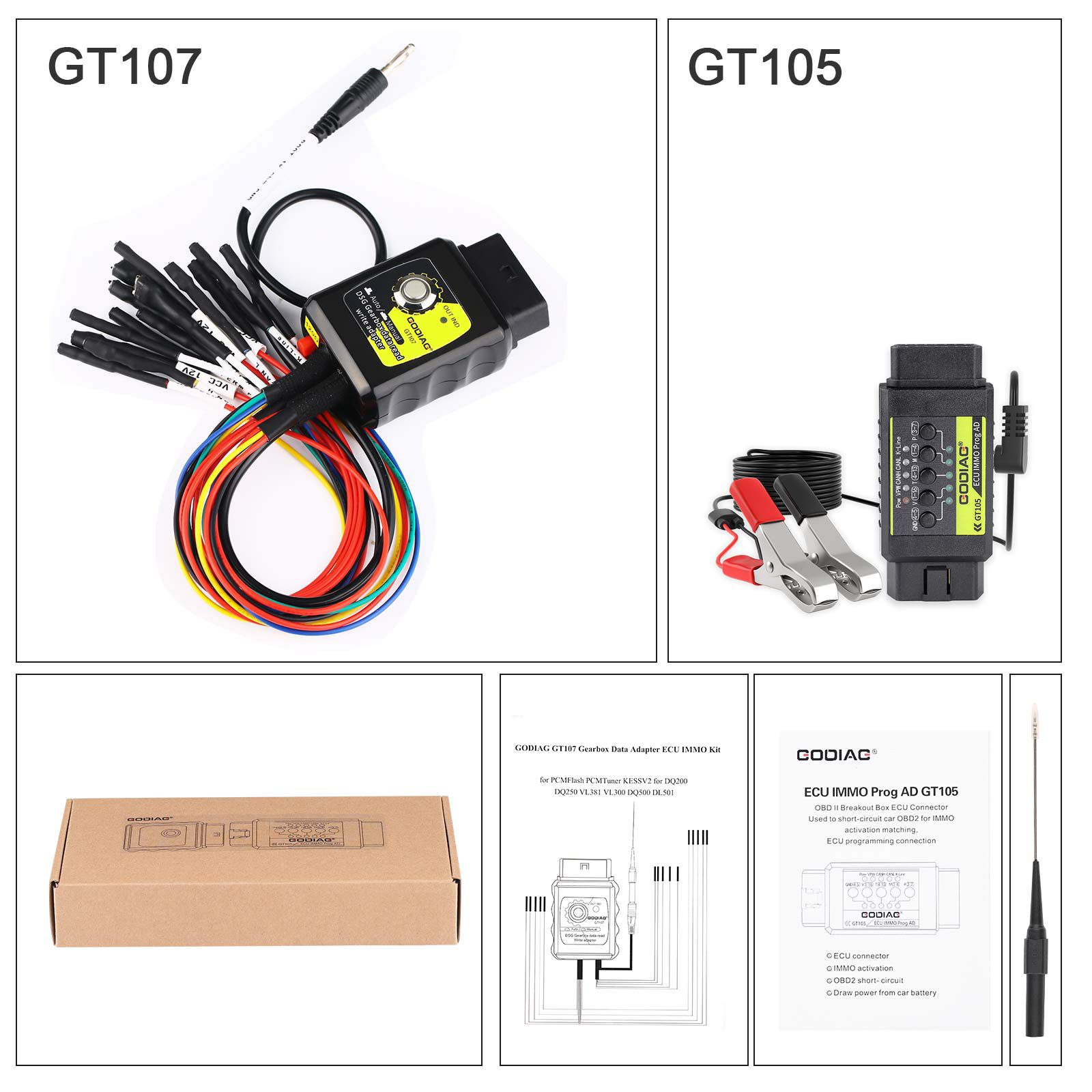 PCMtuner ECU Programmer 67 Modules in 1 + GODIAG GT107 DSG Gearbox Data Read/Write Adapter with GT105 + Breakout Tricore Cable