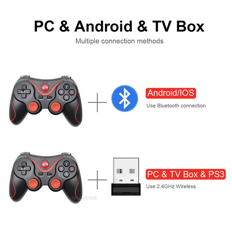 T3 X3 Wireless Joystick Gamepad PC Game Controller Support Bluetooth BT3.0  Joystick