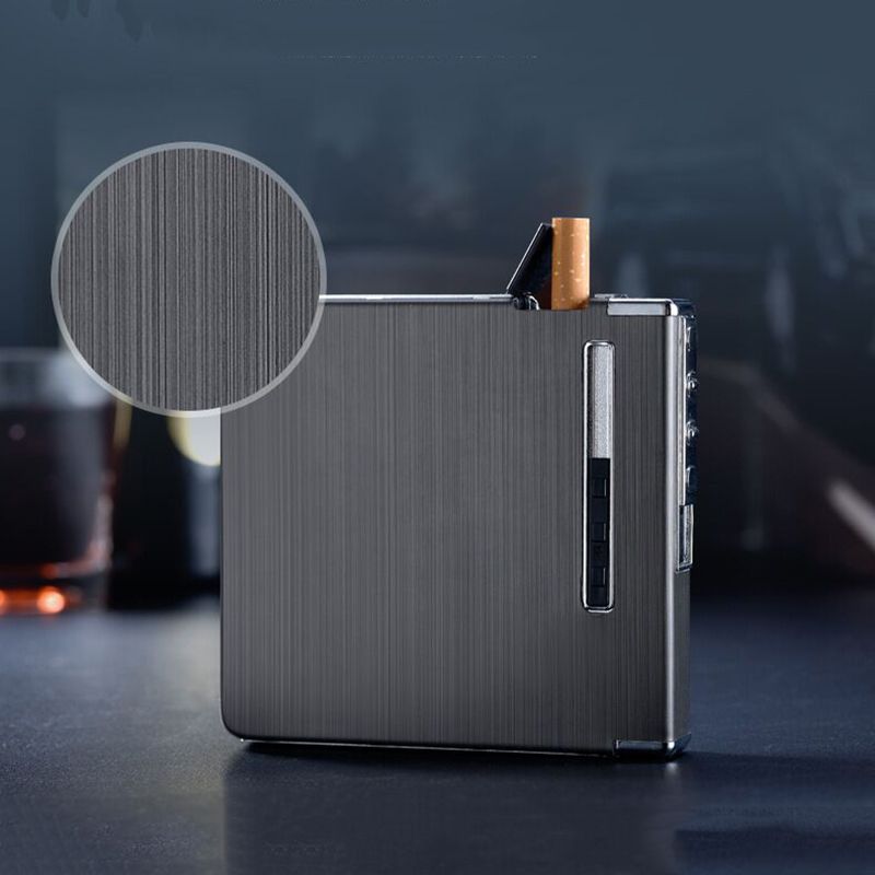 Automatic Ejection Metal Cigarette Case With USB Rechargeable Electric ...