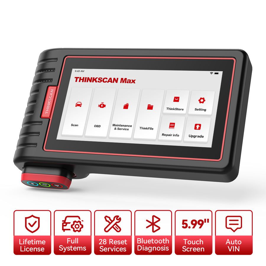 2024 THINKCAR ThinkScan Max 2 Diagnostic Scan Tool with CAN-FD, FCA AutoAuth, All System Diagnosis & 28+ Resets, IMMO/ABS Bleeding/Crankshaft Relearn