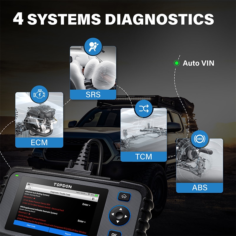 LAUNCH CRP123X for Engine Transmission ABS SRS Diagnostics with AutoVIN  Service