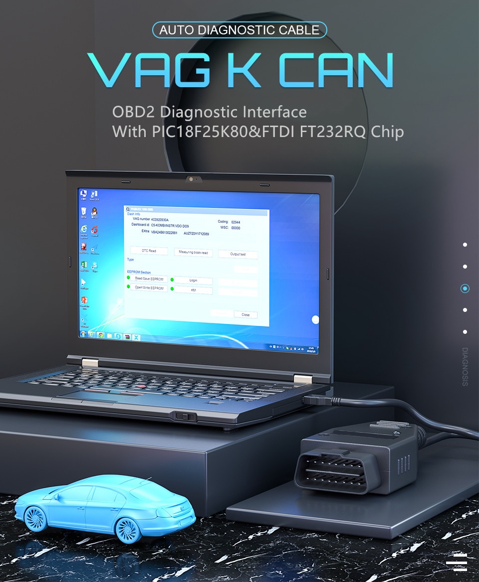 VAG K CAN Commander 1.4 FTDI FT232RL PIC18F25K80 OBD2 스캐너 진단 키트(VW For Golf/Bor For Jetta For VAG K-line)