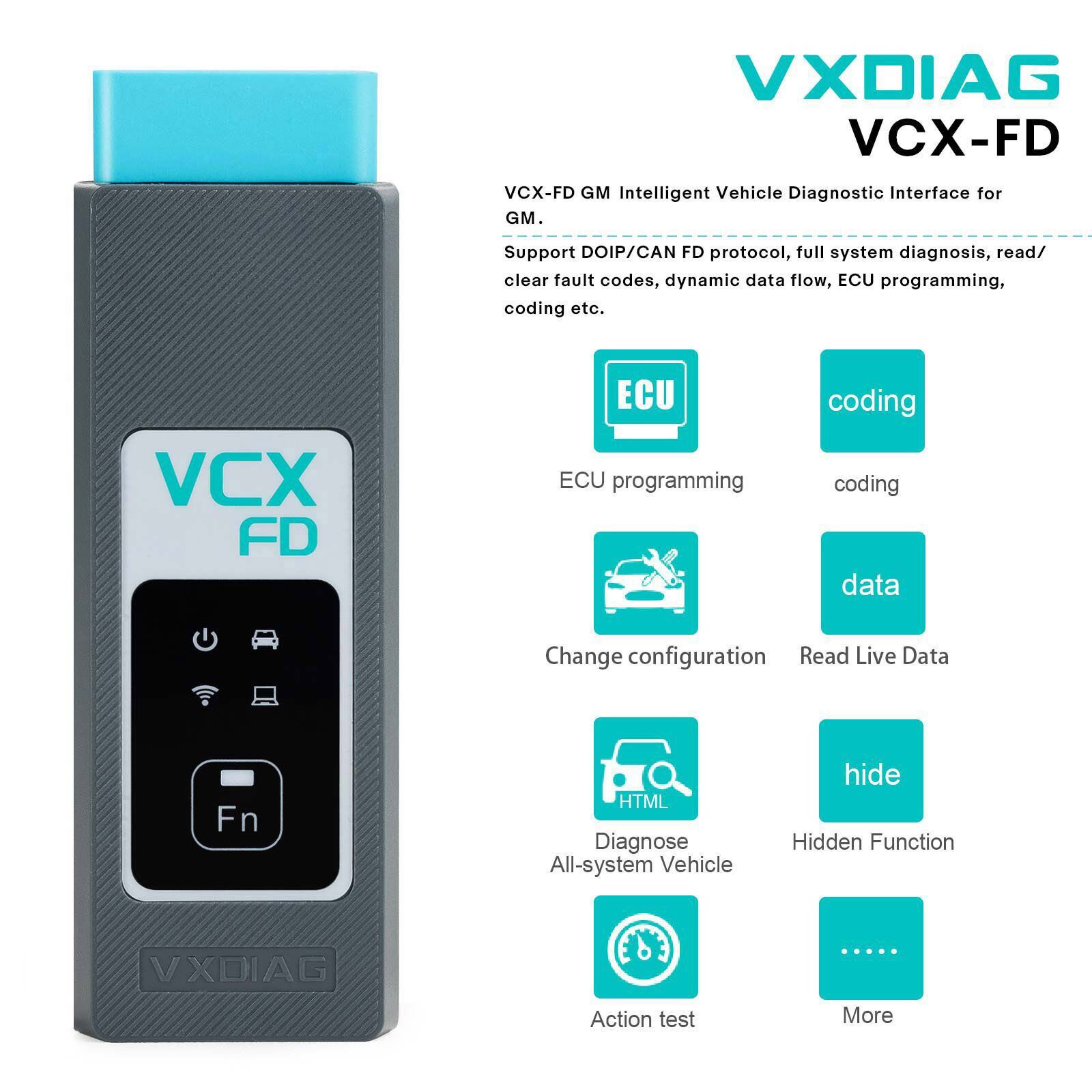 VXDIAG VCX-FD VCX FD GM Intelligent Vehicle Diagnostic Interface for GM Chevrolet/ Buick/ Cadillac/ Opel/ Holden Diagnostic Tool