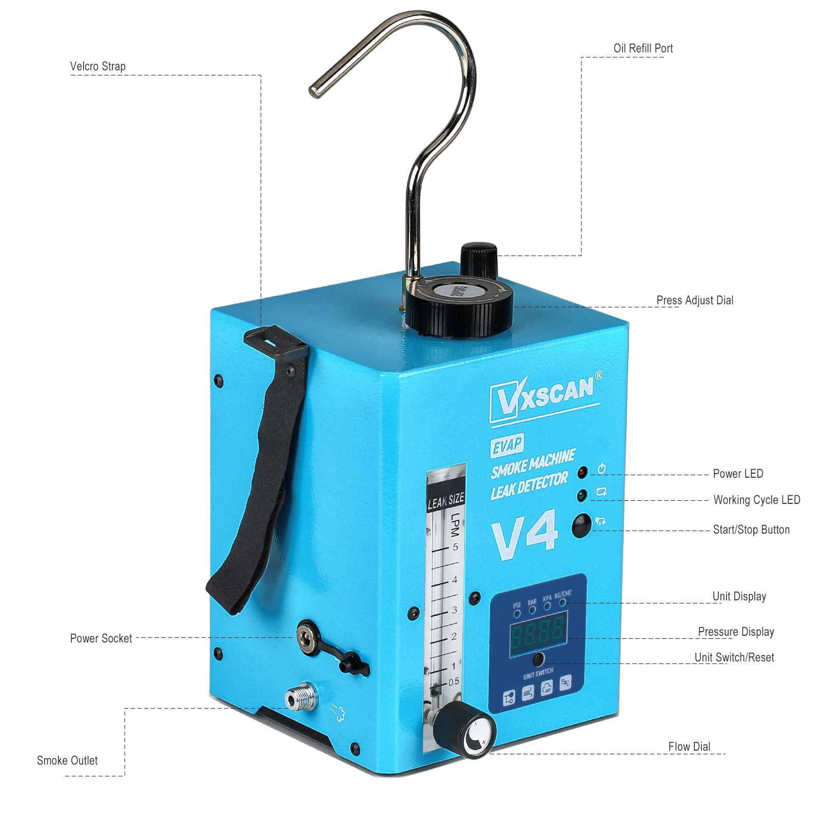 VXSCAN V4 자동차 스모그 검출기 진공 스모그 검출 진단기