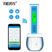 Yieryi 4 in 1 EC/TDS/Temperature/Humidity Meter Bluetooth-Compatible APP Online Water Quality Tester ATC For Aquarium Drinking