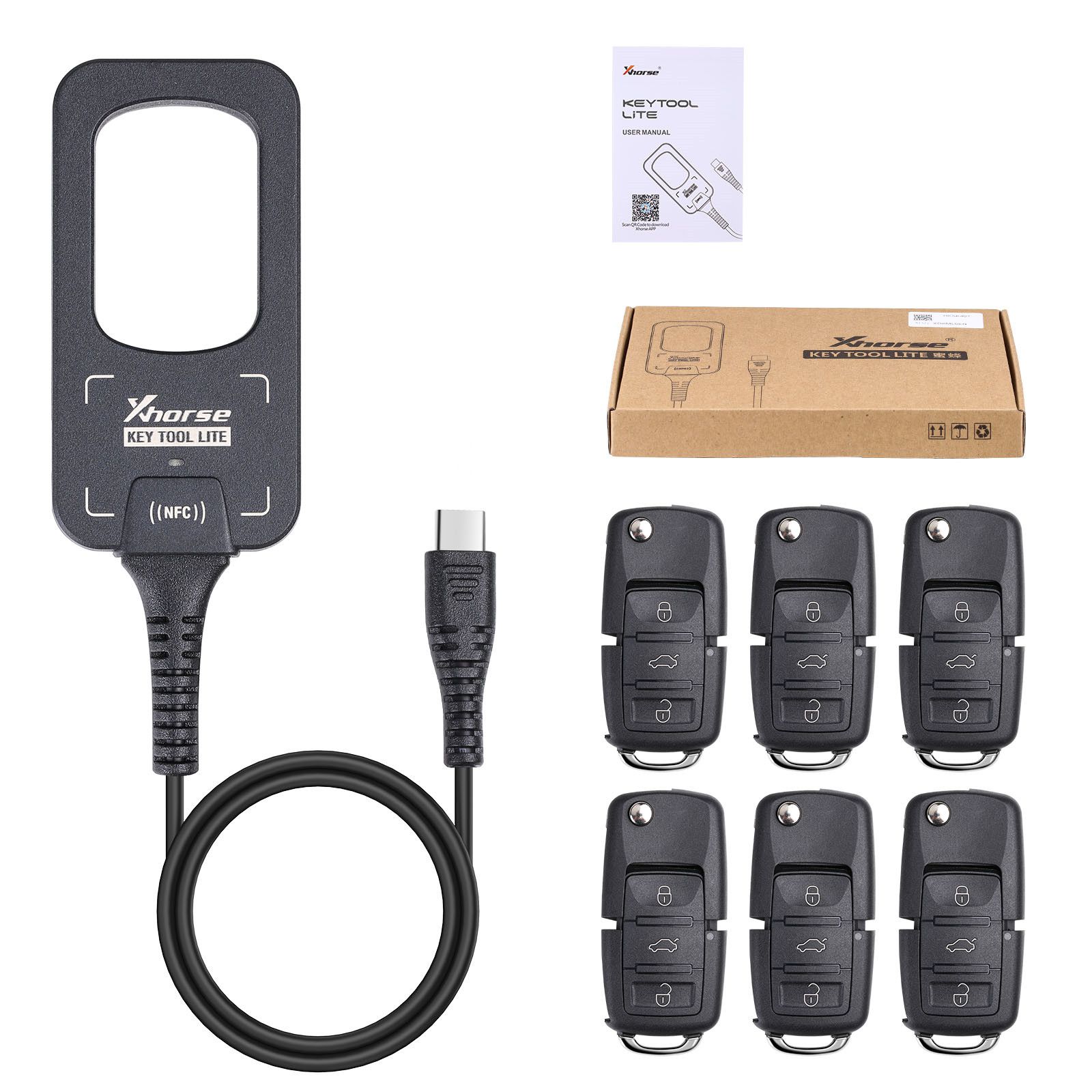 2023 Xhorse VVDI BEE Key Tool Lite Frequency Detection Transponder Clone Work on Android Phone Get Free 6pcs XKB501EN Remotes