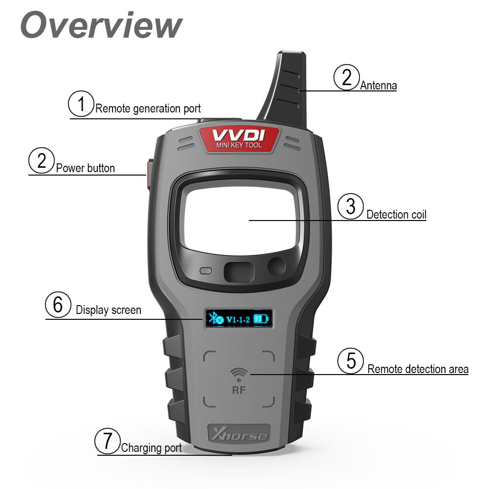 Xhorse VVDI Mini Key Tool Remote Key Programmer Support IOS and Android Global Version with Copy 48 Transponder (96 bit) Function Tokens