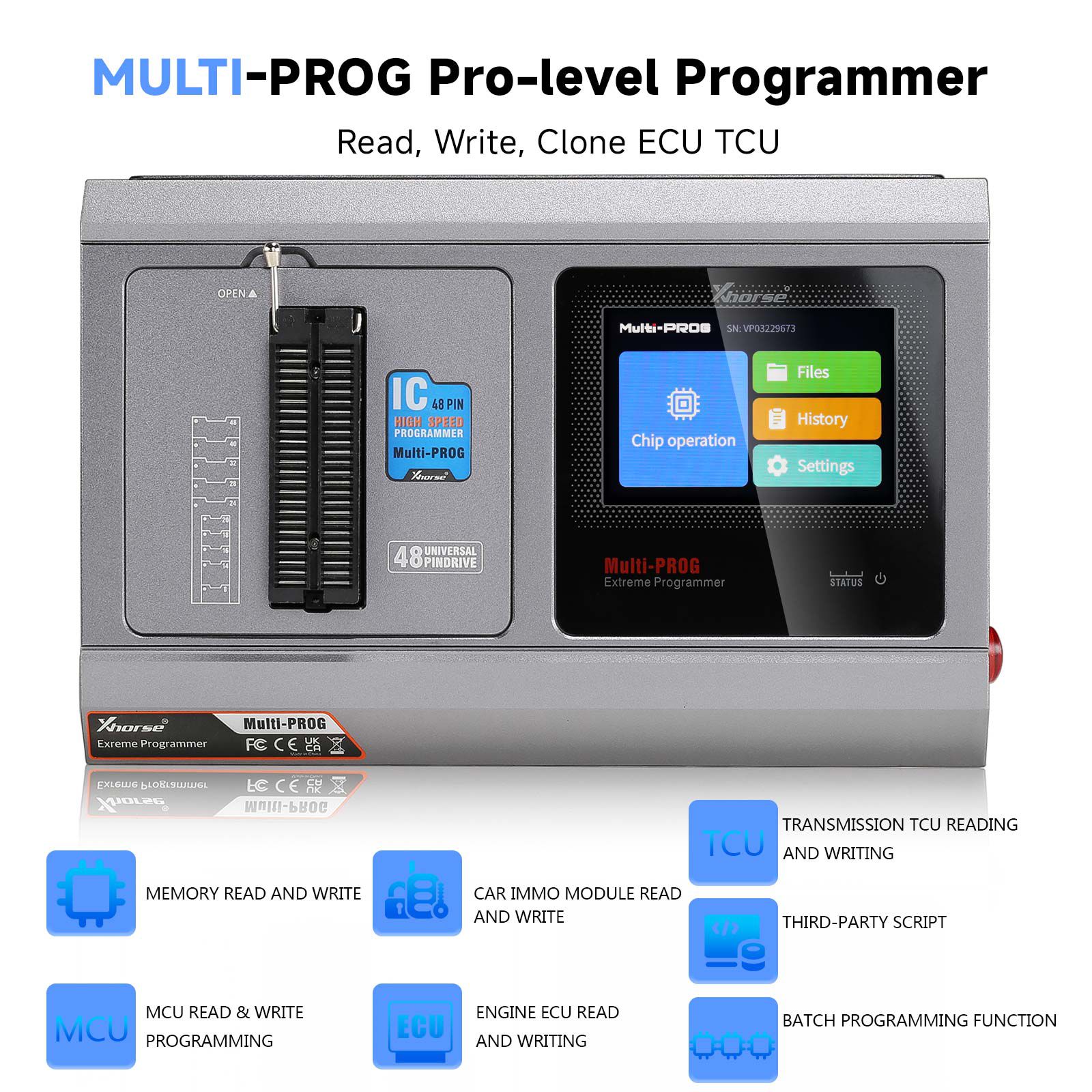 Xhorse Multi Prog Multi-Prog Programmer with VH24 VH29 VH30 VH31 Adapters and MQB48 XDNPM3GL 13 Full Set Adapters