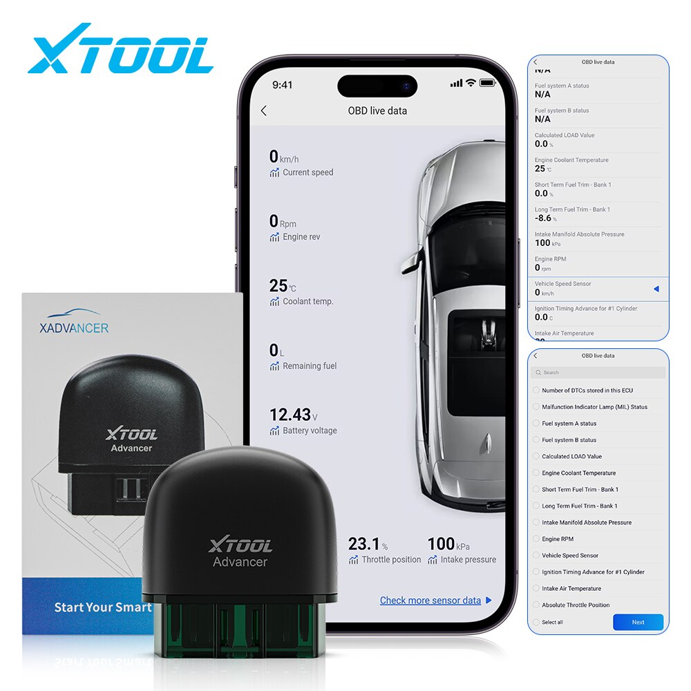 2023년 최신 XTOOL AD20 Advancer OBD2 코드 리더기 스캐너 자동차 엔진 진단 도구 Android/IOS가 ELM327/AD10 업데이트보다 우수함