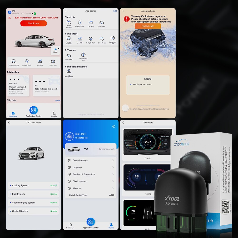 2023년 최신 XTOOL AD20 Advancer OBD2 코드 리더기 스캐너 자동차 엔진 진단 도구 Android/IOS가 ELM327/AD10 업데이트보다 우수함