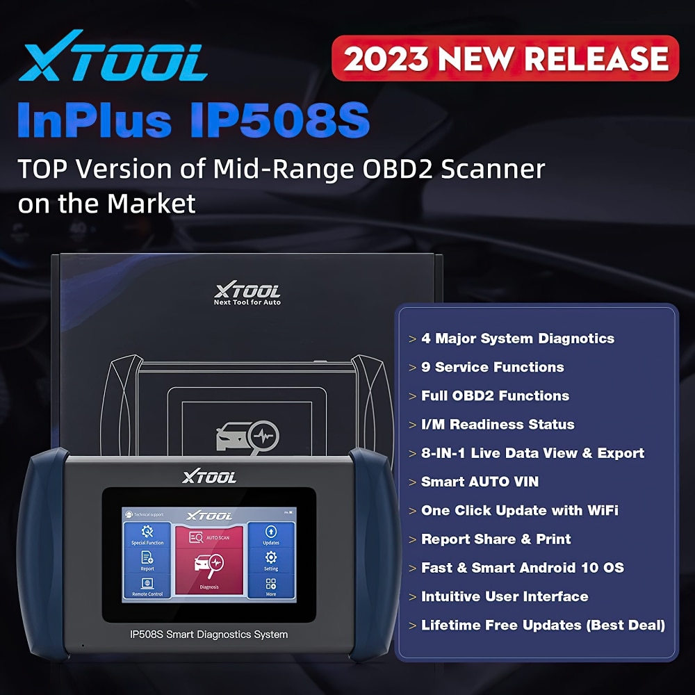 XTOOL InPlus IP508S OBD2 Diagnostic Tool Automotive ABS SRS Airbag Engine AT Code Reader Scanner Better 129E Online Update