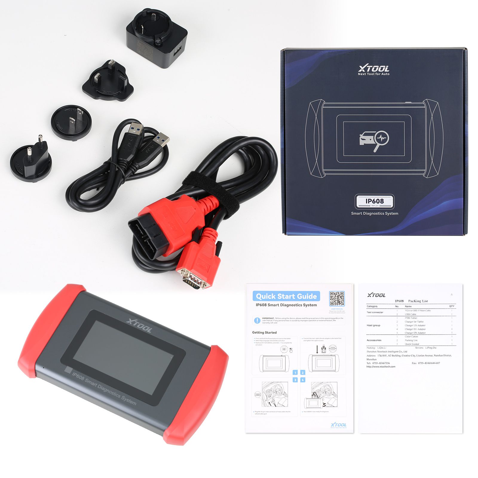 XTOOL Inplus IP608 OBD2 Scanner Full System Diagnostic Tool Support CAN FD 30+Services and Lifetime Free Update