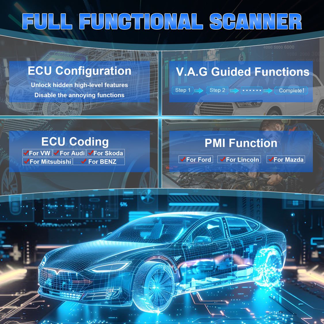 2024 XTOOL INPLUS IP919Pro All Systems Bidirectional Wireless Diagnostic Tool Support DOIP / CANFD & FCA, ECU Programming for BBV, Test Plan for BMW