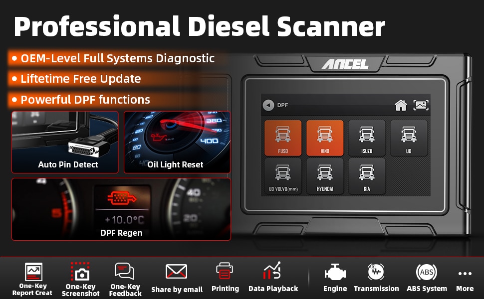 ANCEL HD3200 24V Heavy Duty Diesel Truck Diagnostic Scan