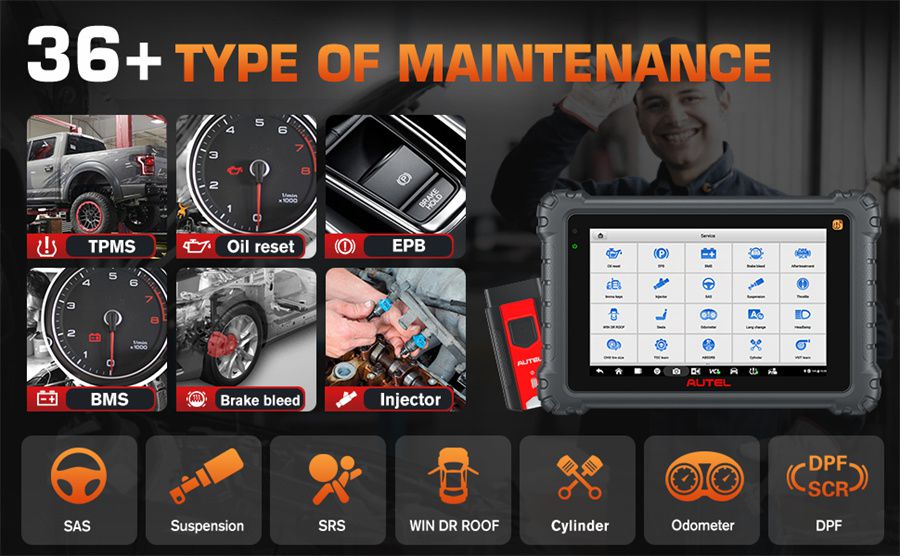  Autel MaxiCOM MK906 PRO-TS Automotive Diagnose and TPMS Relearn Tool 