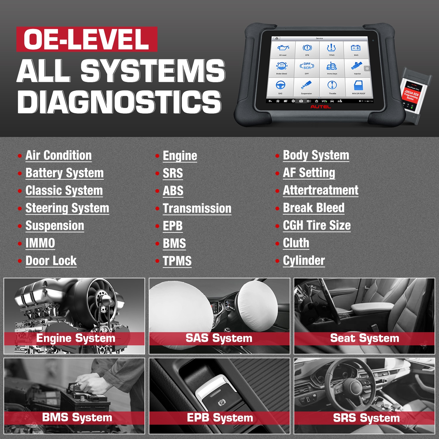 Autel Maxisys Elite II OBD2 Diagnostic Scanner Tool with MaxiFlash J2534 Same Hardware as MS909 Upgraded Version of Maxisys Elite