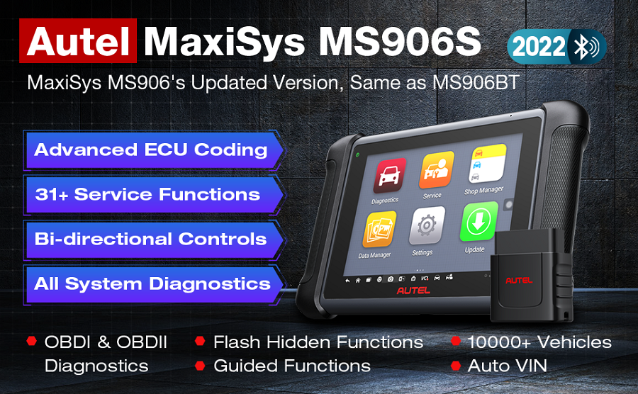 2022 New Autel MaxiSys MS906S Automotive Wireless OE-Lev