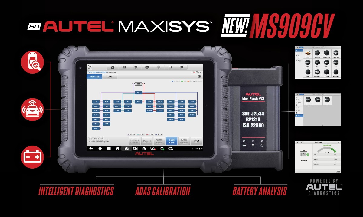 Autel Maxisys MS909CV Heavy Duty Bi-Directional Diagnost