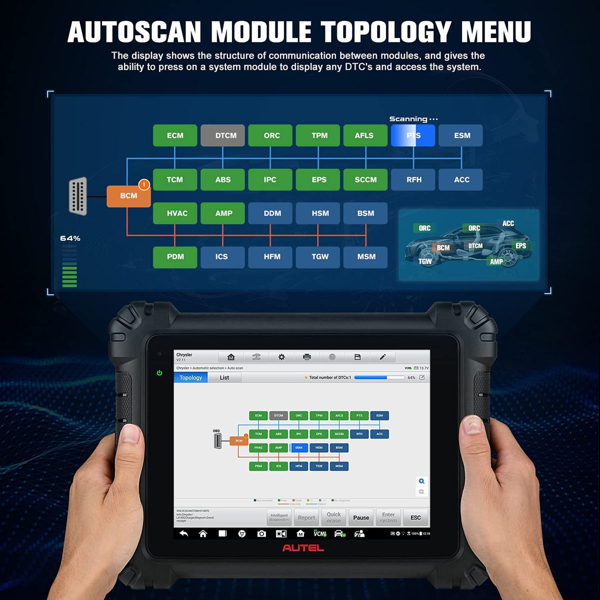 Autel Maxisys MS909CV 중형 양방향 진단