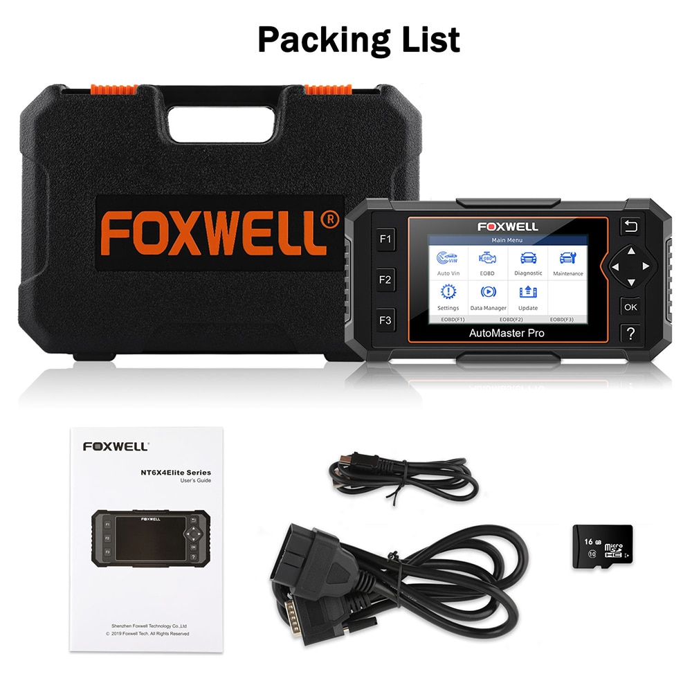  FOXWELL NT614 Elite Car Scanner, 2023 Engine Airbag  Transmission ABS Scan Tool with 5 Services ABS Bleeding, SAS Calibration,  EPB Throttle Oil Light Reset Tool, Live Data OBD2 Scanner Diagnostic Tool 