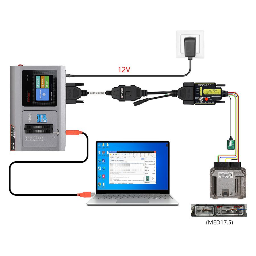 GODIAG G-V ECU Cable Connection Diagram