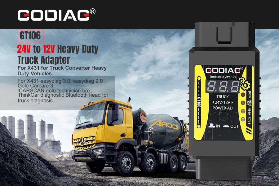 Godiag GT106 24V to 12V Heavy Duty Truck Adapter