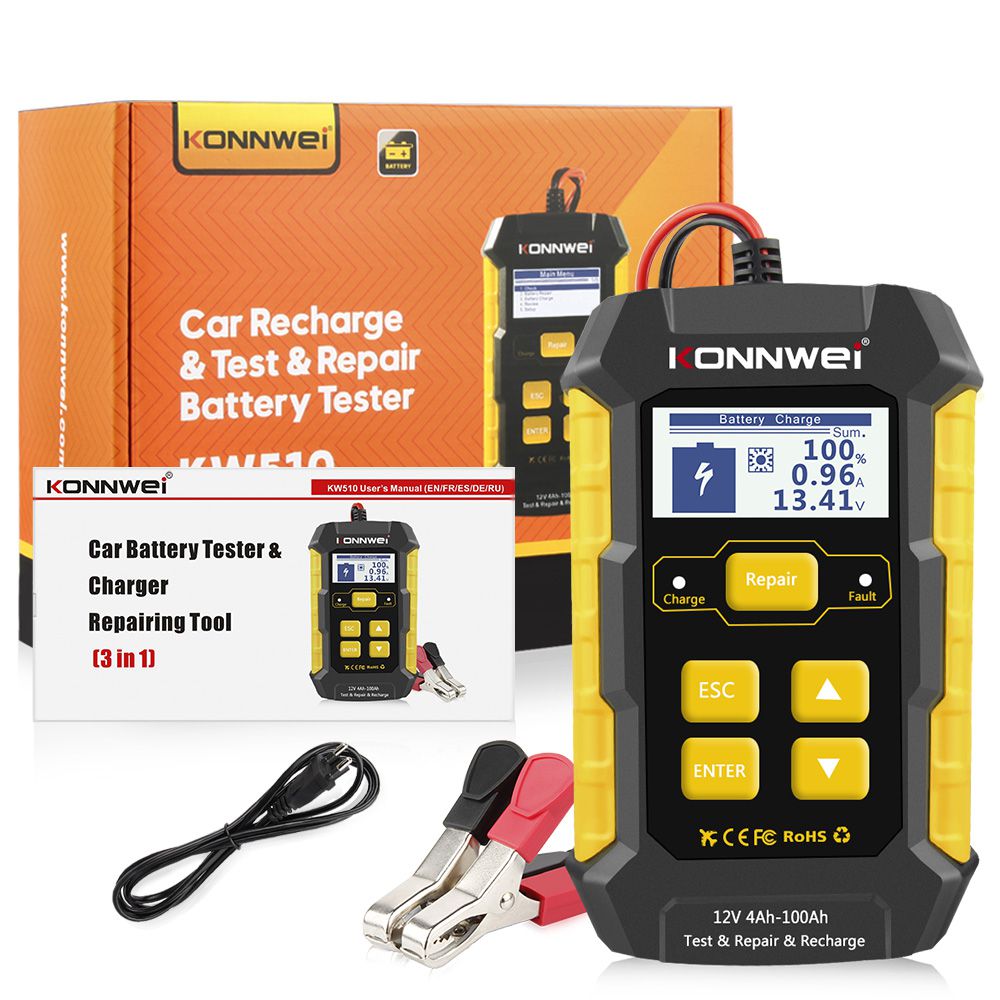 KONNWEI KW510 Full Automatic  12V Car Battery Tester