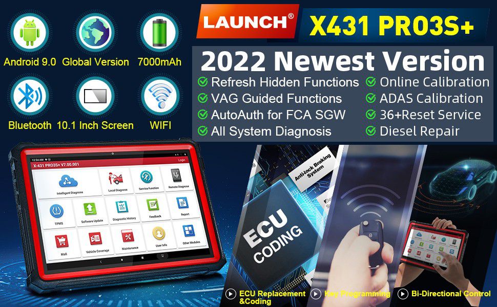 2022 Newest LAUNCH X431 PRO3S+ Bi-Directional Scan Tool