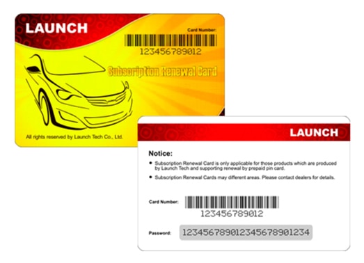 LAUNCH X431 Subscription Renewal Card