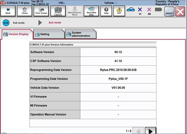 nissan consult 3 plus version v75 can not see vi