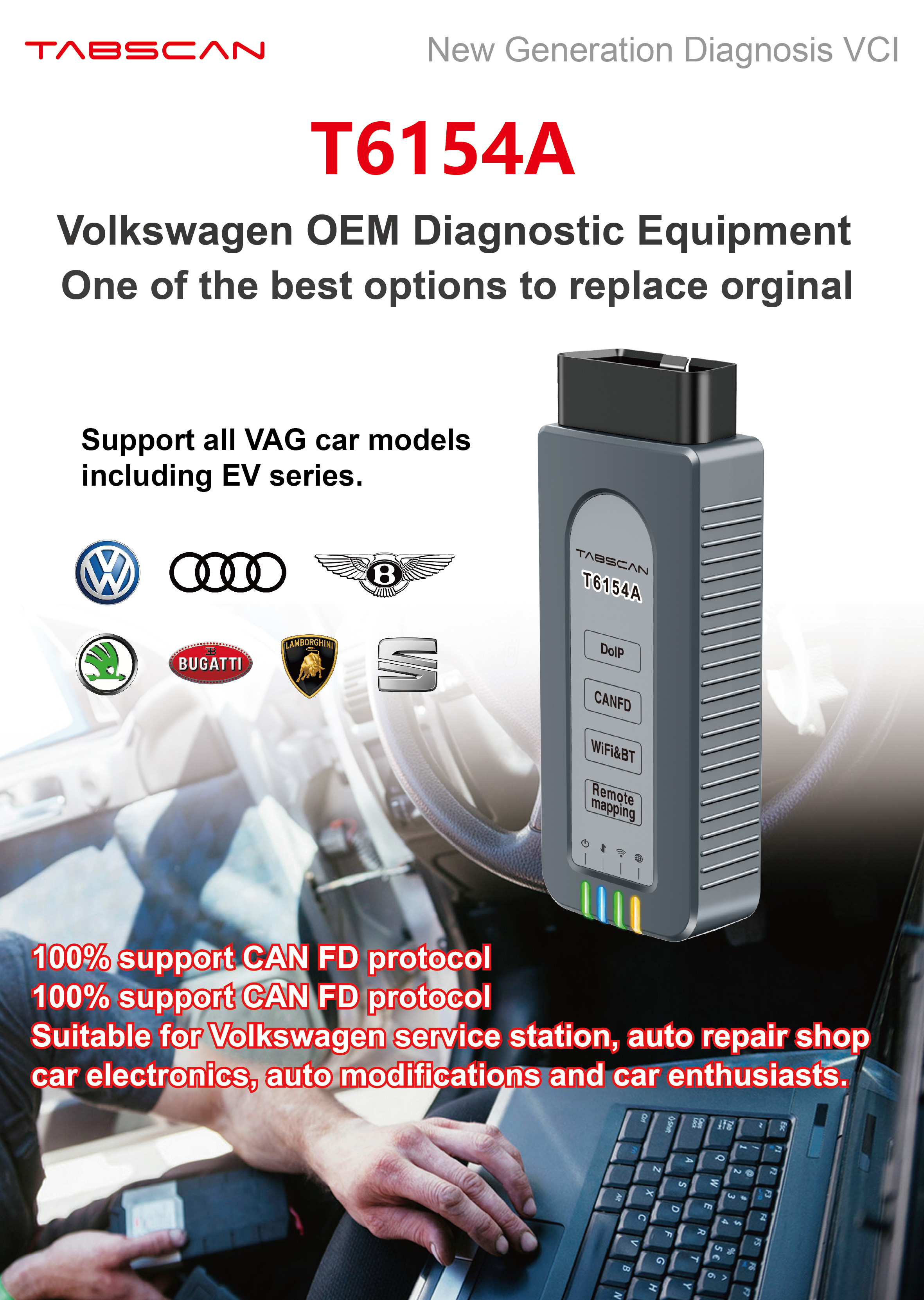 TabScan T6154A New Generation Diagnosis VCI VW OEM Diagn