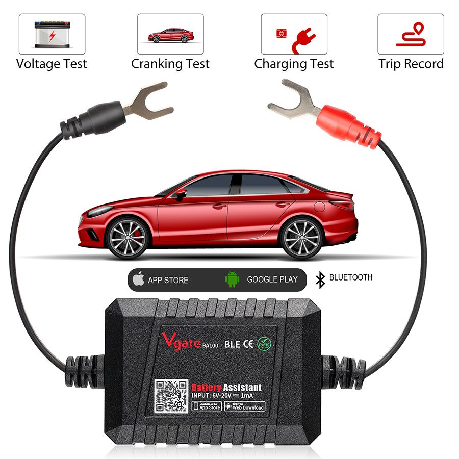 Vgate Battery Assistant BlueTooth 4.0 Wireless 6~20V Aut
