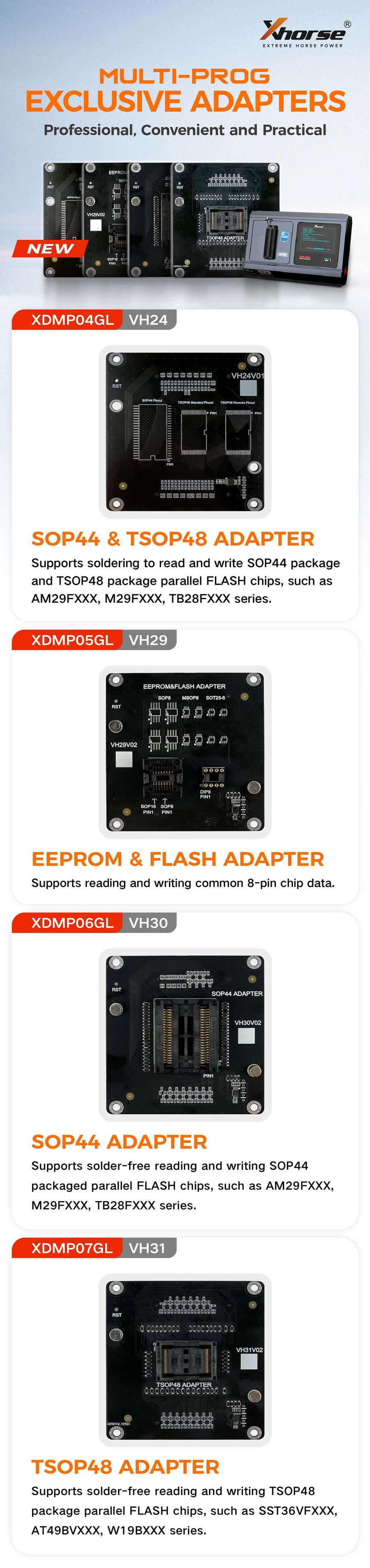 Xhorse Multi-Prog Programmer Adapters